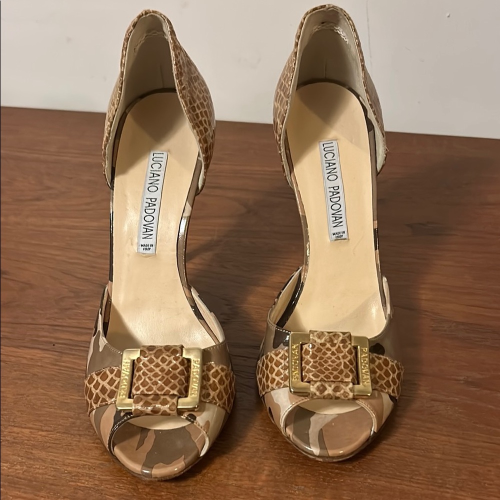 Luciano Padovan Camo Snakeskin Heel 39 / 8